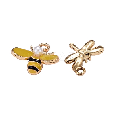 36Pcs 6 Style Light Gold Plated Alloy Pendants ENAM-ZZ0001-05-1