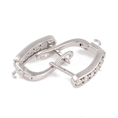Rack Plating Brass Cubic Zirconia Hoop Earring Findings KK-S374-04P-04-1