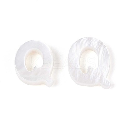 Natural Freshwater Shell Letter Charms BSHE-ZX007-02Q-1