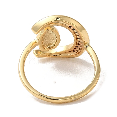 Brass Micro Pave Cubic Zirconia Cuff Rings for Women RJEW-G325-05GP-1