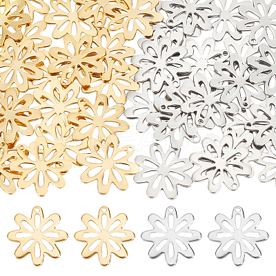 40Pcs 2 Colors 201 Stainless Steel Pendants STAS-UN0046-11-1