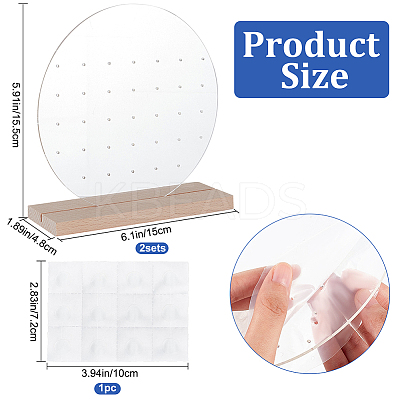 Round Transparent Acrylic Earring Stud Display Stand ODIS-WH0015-95-1
