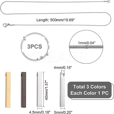 DIY Rectangle Pendant Necklace Making Kits DIY-UN0003-52-1