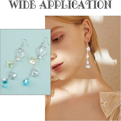 200Pcs 4 Colors Transparent Acrylic Pendants MACR-FH0001-03-1