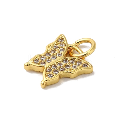 Brass Micro Pave Cubic Zirconia Pendants KK-H487-14G-1