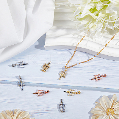 9Pcs 3 Colors Rack Plating Real 18K Gold Plated Brass Pendants KK-BBC0002-93-1