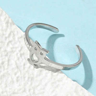 304 Stainless Steel Adjustable Cuff Rings RJEW-Z105-01P-03-1