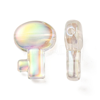 UV Plating Rainbow Iridescent Transparent Acrylic Beads OACR-C007-05C-1