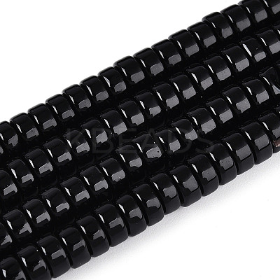 Opaque Solid Color Glass Beads Strands GLAA-N026-3x6mm-11-1