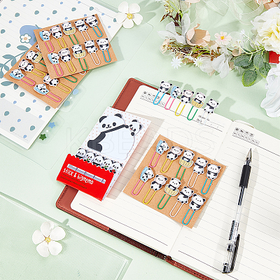 Panda Shape Iron Paperclips AJEW-CP0005-75-1