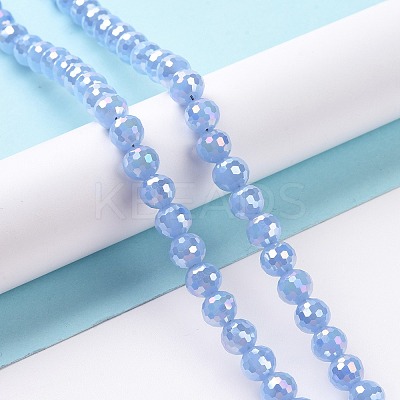 Electroplate Imitation Jade Glass Beads Strands GLAA-E036-12-M-1