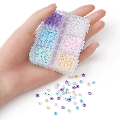 660Pcs 6 Colors Handmade Frosted Porcelain Beads PORC-YW0001-01-1