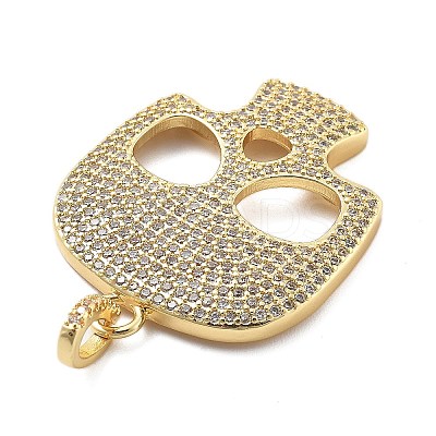 Brass Micro Pave Cubic Zirconia Pendants KK-L209-102G-02-1