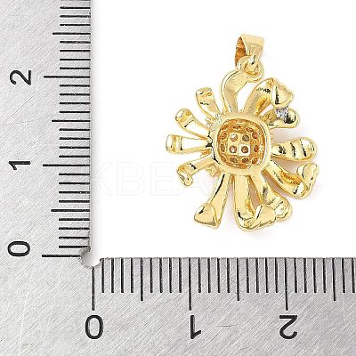 Brass Micro Pave Cubic Zirconia Pendants KK-D357-18G-1