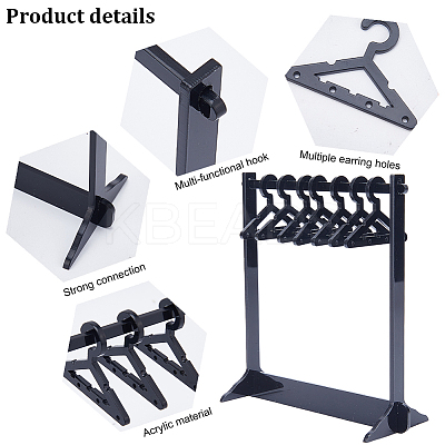1 Set Coat Hanger Shaped Acrylic Earring Display Stands EDIS-CP0001-15D-1