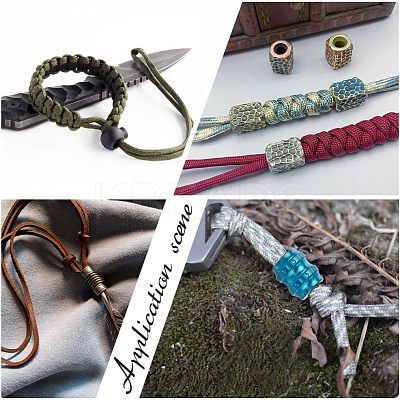 3Pcs 3 Style Outdoor EDC Tool Titanium Alloy Parachute Rope European Beads FIND-NB0004-97A-1