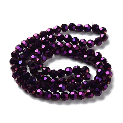 Faceted(32 Facets) Electroplate Glass Bead Strands X-EGLA-R042-6mm-02-1