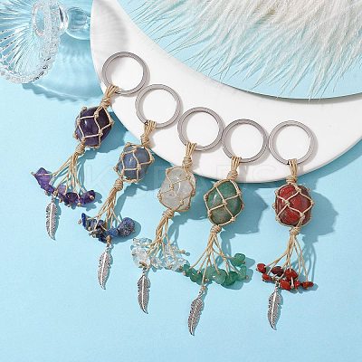 Nylon Wired Gemstone Keychains KEYC-JKC00748-1