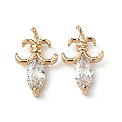 Brass Micro Pave Clear Cubic Zirconia Pendants KK-A280-13G-1