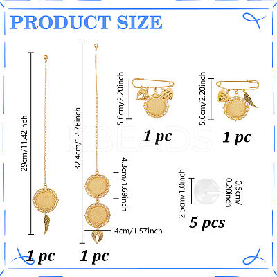 DIY Brass Graduation Cap Photo Pendant Decoration & Stainless Steel Brooches Making Kits HJEW-GA00052-01-1