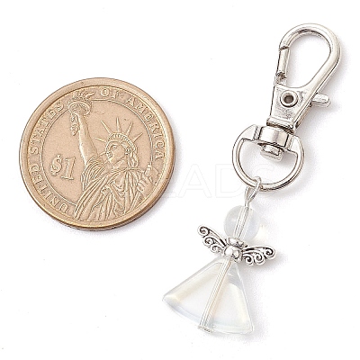 Angel Glass Pendant Decorations HJEW-JM02782-1