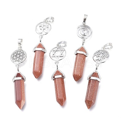 Synthetic Goldstone Pointed Big Pendants G-D0021-01P-11-1