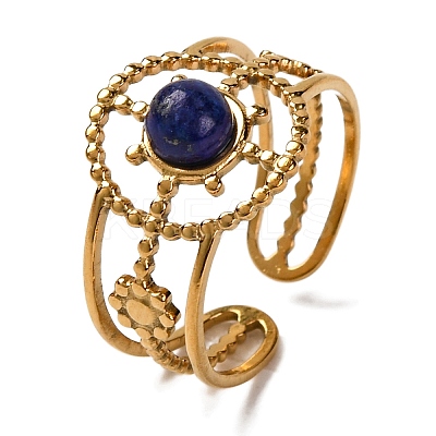 Natural Lapis Lazuli Finger Rings RJEW-Q822-04G-01-1
