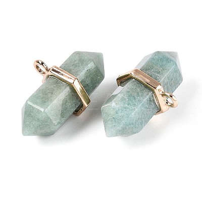 Natural Amazonite Double Terminal Pointed Pendants G-N345-09F-1