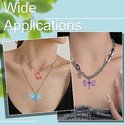 40Pcs 10 Styles Spray Painted 430 Stainless Steel Filigree Pendants STAS-CJ0002-53-1