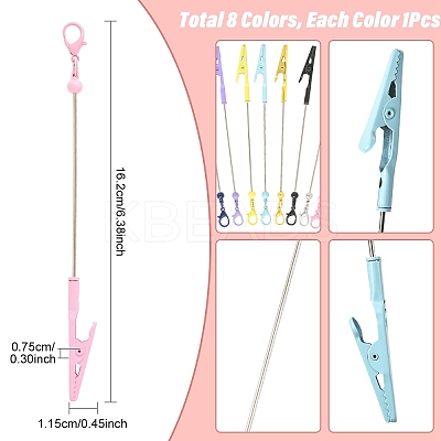 8Pcs 8 Colors Alloy Bracelet Tool Jewelry Helper Beadable Alligator Clip AJEW-YW0002-08-1