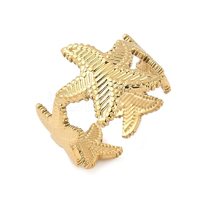 304 Stainless Steel Open Cuff Rings for Women RJEW-U060-01A-G-1