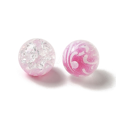 Duotone Spray Painted Crackle Acrylic Beads OACR-G029-02A-1