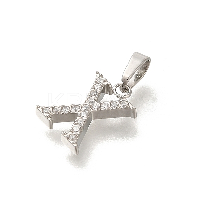 304 Stainless Steel Micro Pave Cubic Zirconia Pendants STAS-H228-02P-09-1