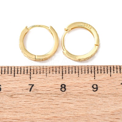 925 Sterling Silver Textured Hoop Earrings for Women EJEW-K317-05G-1
