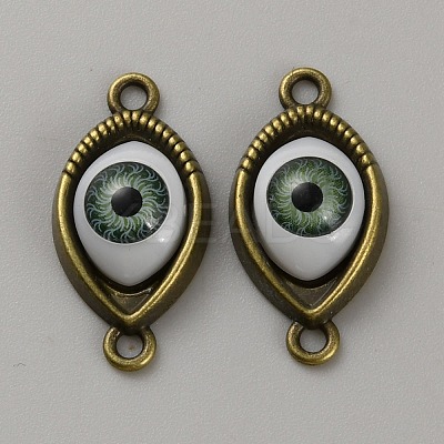 Alloy Resin Eye Links Connector Charms FIND-WH0165-01AB-1