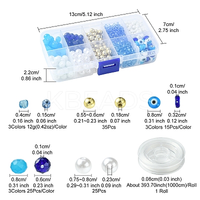 DIY Evil Eye Lampwork & Glass Beads Bracelets Jewelry Making Kits DIY-FS0007-43-1