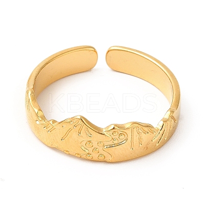 Ion Plating(IP) 201 Stainless Steel Open Cuff Ring RJEW-E063-41G-1