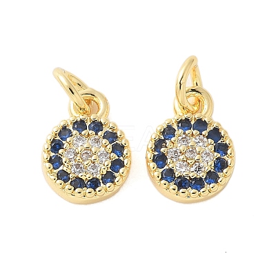 Brass Micro Pave Cubic Zirconia Charms KK-U056-39G-1