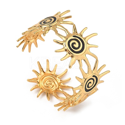304 Stainless Steel Enamel Cuff Bangles for Women SA-B005-02G-1