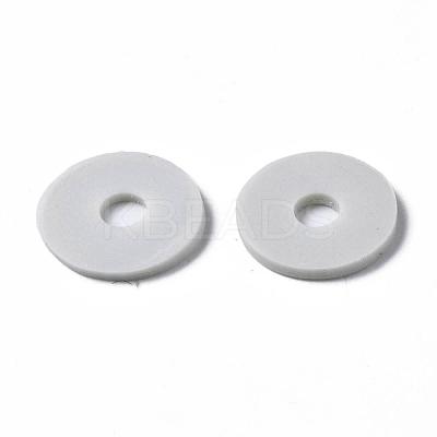 Flat Round Handmade Polymer Clay Beads CLAY-R067-12mm-39-1