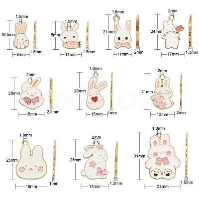 50Pcs 10 Styles Alloy Enamel Pendants ENAM-CJ0003-27-1