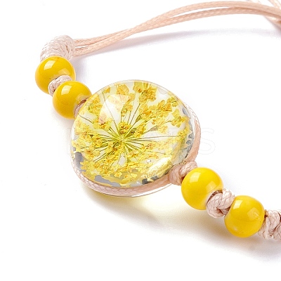 Handmade Dry Pressed Flower Link Bracelet for Girl Women LS-BJEW-C004-01D-1