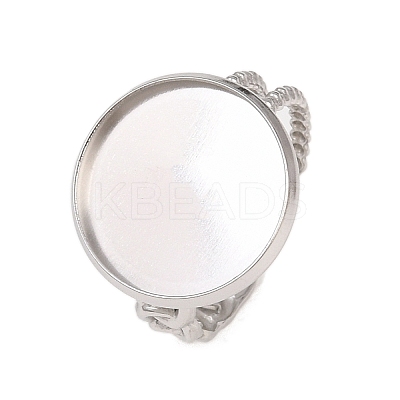 304 Stainless Steel Open Cuff Ring Components STAS-F366-09E-P-1