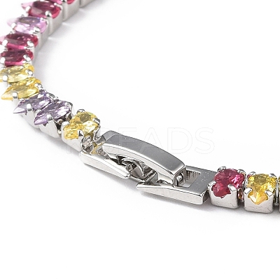 Cubic Zirconia Tennis Bracelet BJEW-L652-24P-01-1