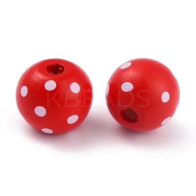 Dyed Natural Wooden Beads WOOD-O005-01G-1