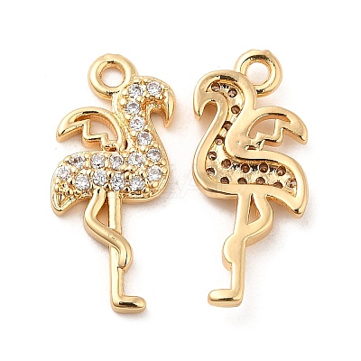 Brass Micro Pave Cubic Zirconia Pendants KK-F860-05G-1
