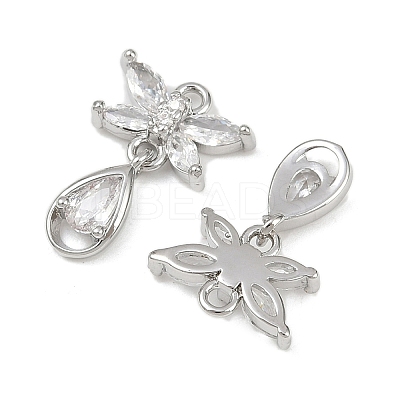 Brass Micro Pave Cubic Zirconia Pendants KK-F906-04P-1