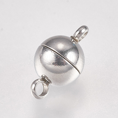 Tarnish Resistant 304 Stainless Steel Magnetic Clasps with Loops LS-STAS-G173-05P-6mm-1