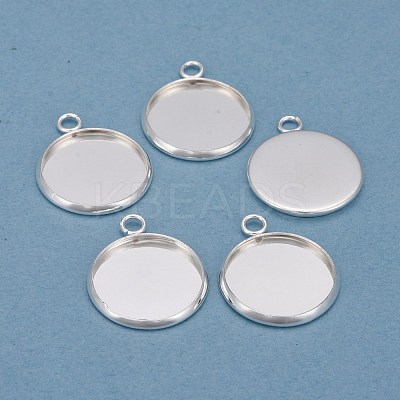304 Stainless Steel Pendant Cabochon Settings STAS-F191-14S-E-1