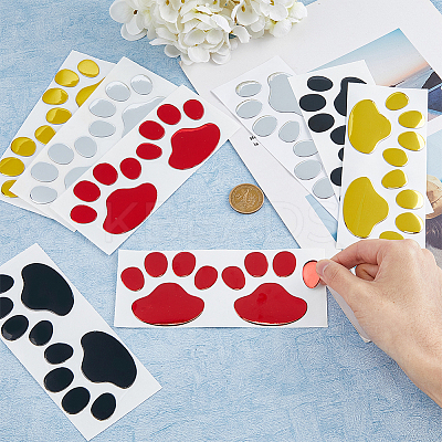 8 Sheets 4 Colors Cute PVC Self Adhesive Car Stickers STIC-FH0001-19-1